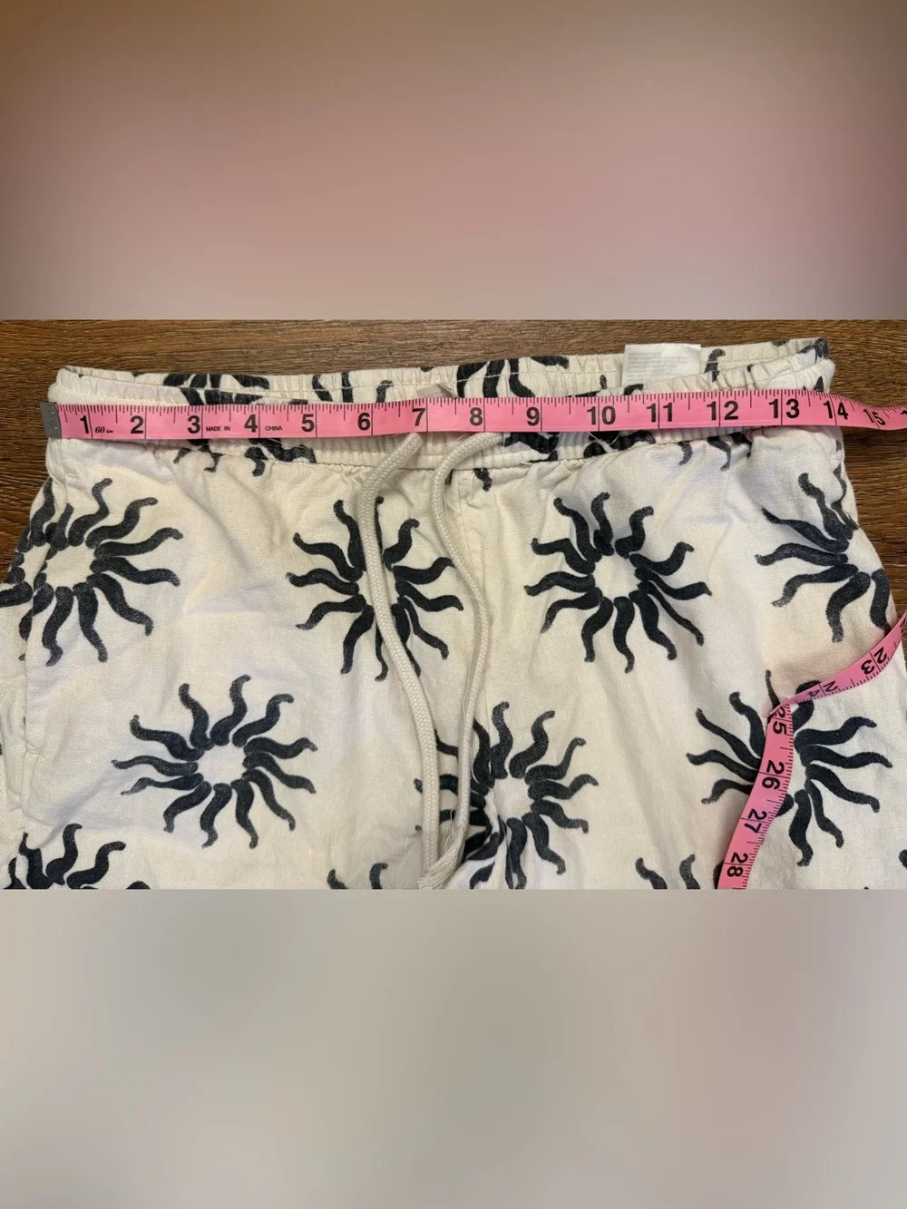 H&M Linen-Blend Drawstring Trousers Size XS